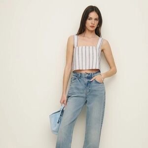 Reformation - Lorin linen crop top - S, harbor stripe